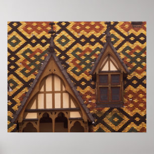 Affiches UE, France, Bourgogne, Côte d'Or, Beaune. Carrelé