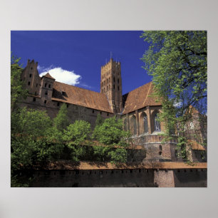 Affiches UE, Pologne, Poméranie, Malbork. Le plus grand d'E