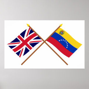 Affiches UK and Venezuela Crossed Flags
