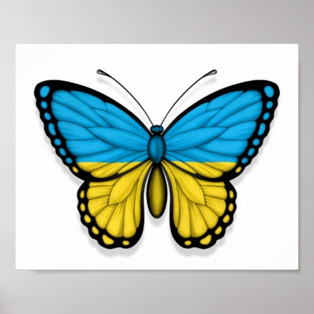 Affiches Ukrainian Butterfly Flag (Devant)