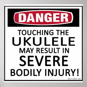 Affiches Ukulélé de danger