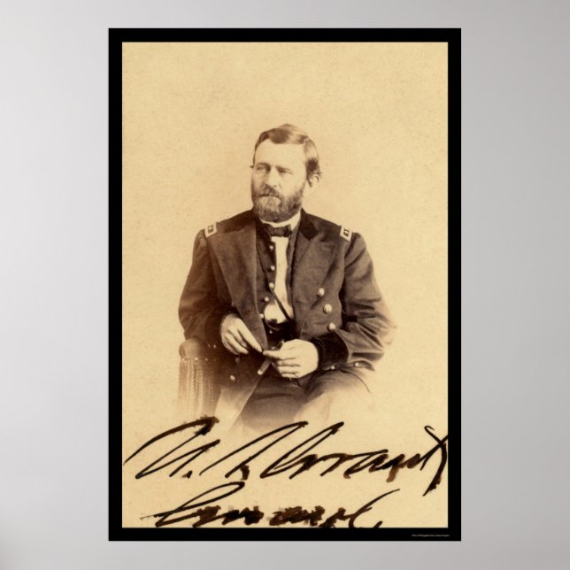 Affiches Ulysses S. Grant Signed Card 1862 (Devant)