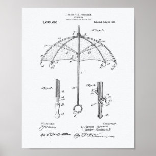 Affiches Umbrella 1912 Patent Art Livre blanc