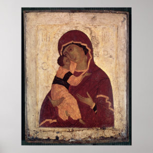 Affiches Umilenie Vierge de Wladimir, École de Moscou
