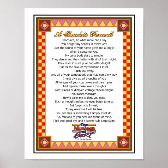 Affiches Un adieu au chocolat (Devant)
