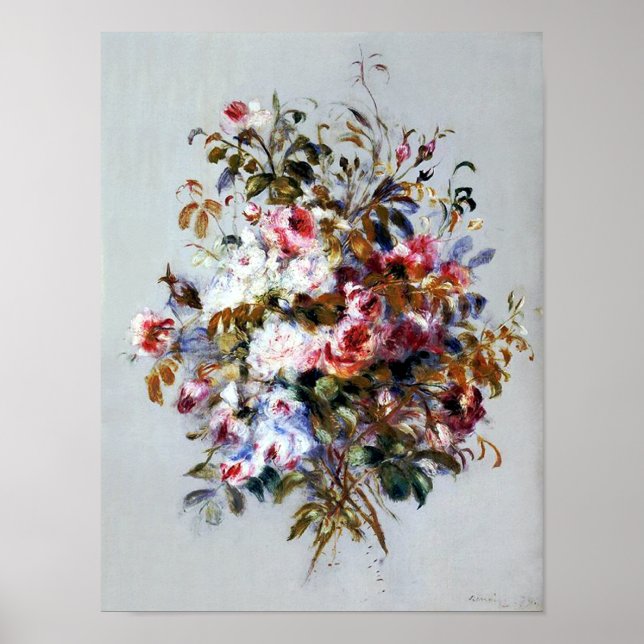 Affiches Un bouquet de Roses de Renoir Print (Devant)
