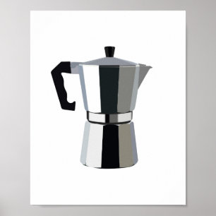 Affiches Un café italien de café express d'illustration d