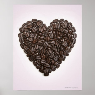 Affiches Un coeur fait de grains de café