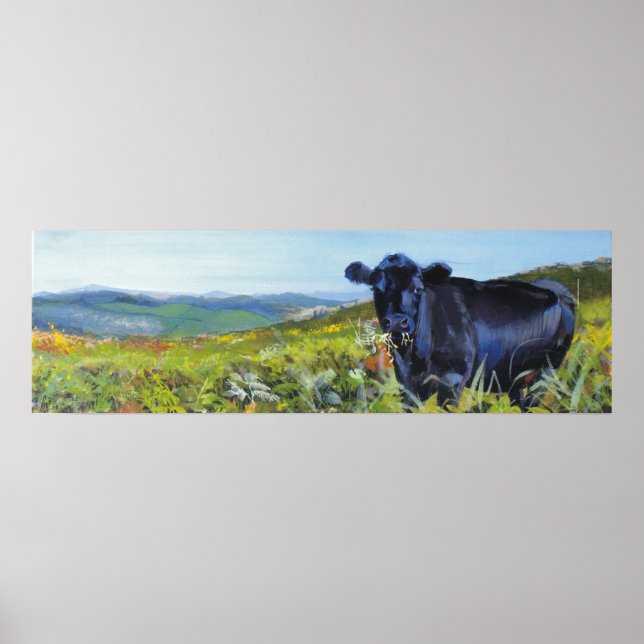 Affiches Un déjeuner interrompu peinture de paysage de vach (Devant)
