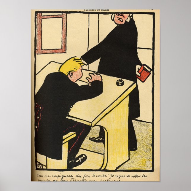 Affiches Un enseignant réprimande son élève des crimes (Devant)