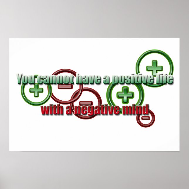 Affiches Un esprit négatif positif pour la vie (Devant)