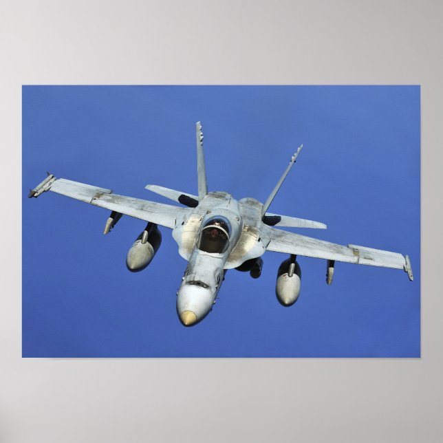 Affiches Un F/A-18 Hornet participe à une mission (Devant)