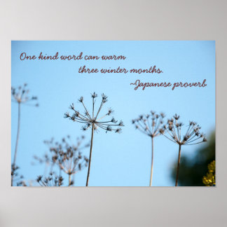 Affiches Un genre de mot en hiver - Proverbe japonais