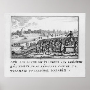 Affiches Un homme du Fronde exhortant le Parisians