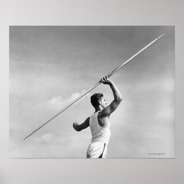 Affiches Un homme lance Javelin (Devant)