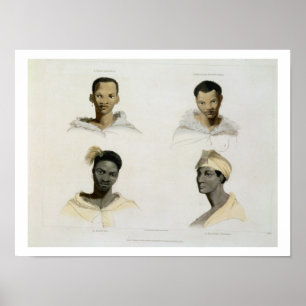 Affiches Un hottentot, une femme hotentote, un Kaffre, un