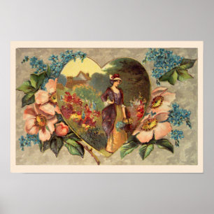 Affiches Un jardin de fleurs Toile de Saint Valentin Imprim
