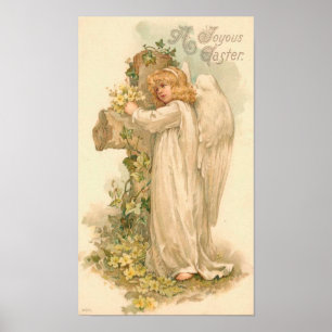 Affiches Un joyeux ange de Pâques Pâques Vintage Pâques