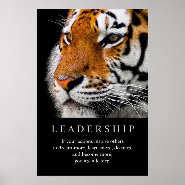Affiches Un leadership motivationnel branché Tiger Eyes (Devant)