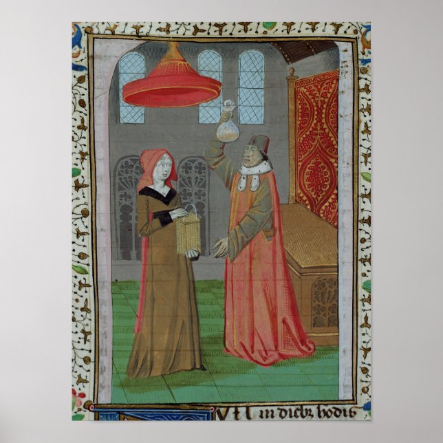 Affiches Un médecin qui examine l'urine de St. Elizabeth (Devant)