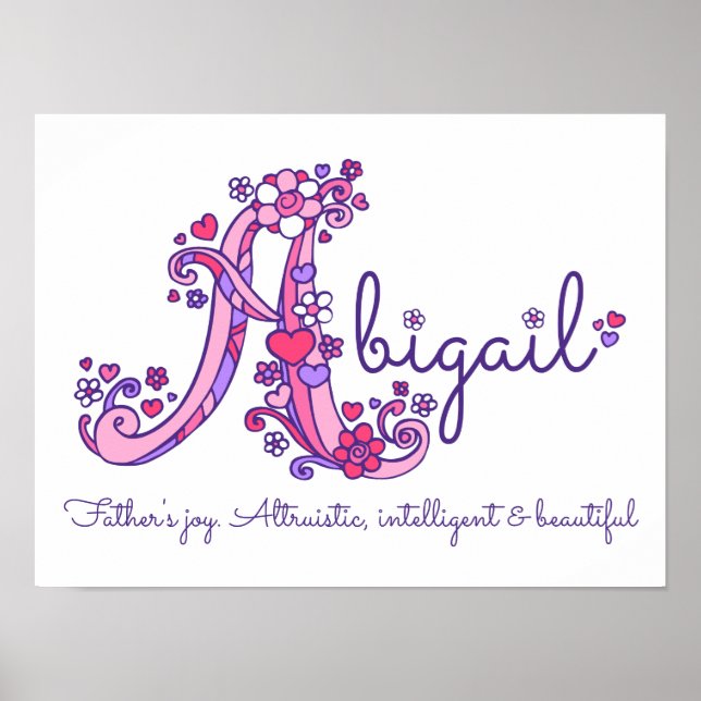 Affiches Un monogramme art Abigail girls nom signifiant aff (Devant)