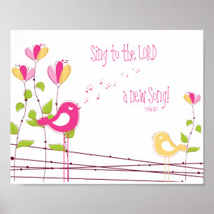 Affiches Un nouveau psaume de chanson 96:1 Nursery Wall Art