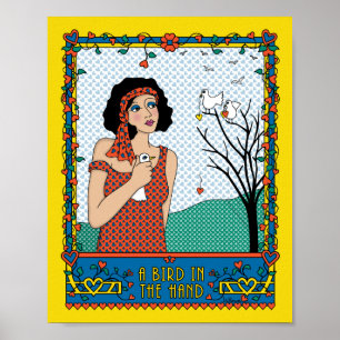 Affiches Un oiseau dans l'affiche Hand_B_8x10
