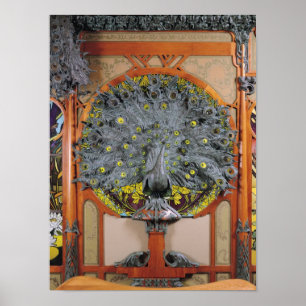 Affiches Un paon du panneau central d'une fresque