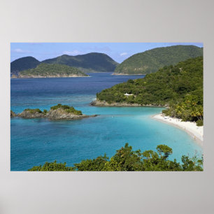 Affiches Un paysage de Caneel Bay depuis une route à St. Jo