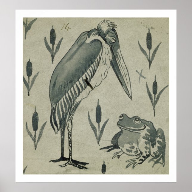 Affiches Un pélican et une grenouille en conversation (avec (Devant)
