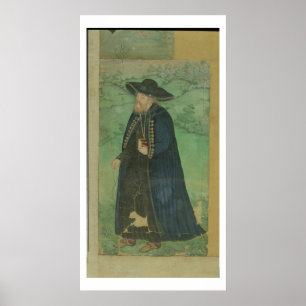 Affiches Un prêtre jésuite, inscrit en persan : 'Jahangir S