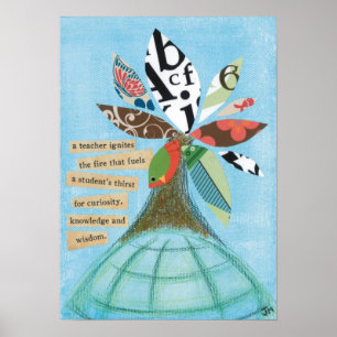 Affiches Un professeur enflamme l'affiche du feu