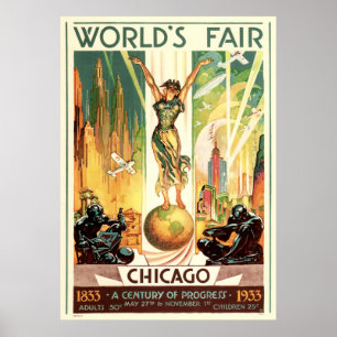 Affiches Un siècle de progrès - Foire mondiale de Chicago 1