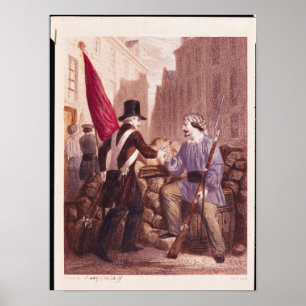 Affiches Un travailleur partage son pain avec un étudiant