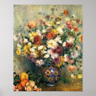 Affiches Un vase de chrysanthèmes de Renoir