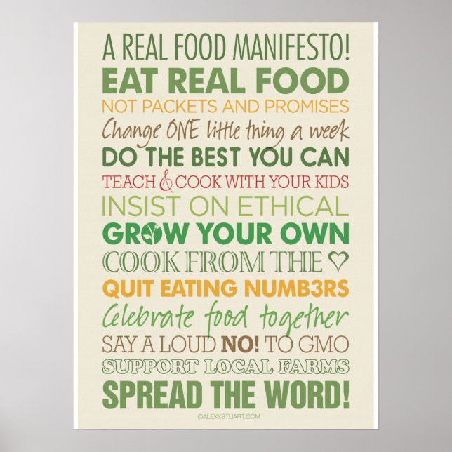 Affiches Un véritable manifeste alimentaire (Devant)