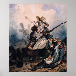 Affiches Une barricade en 1830, 1834