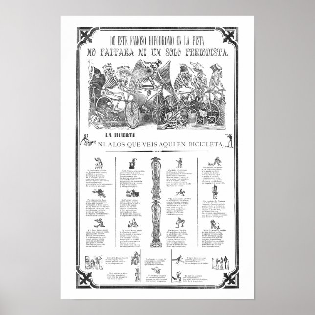 AFFICHES UNE "CALAVERA" BARRIÈRE DE JOSE GUADALUPE POSADA (Devant)