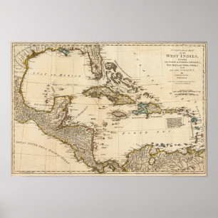 Affiches Une carte complète des Antilles