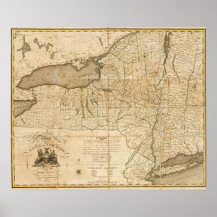 Affiches Une carte de l'état de New York