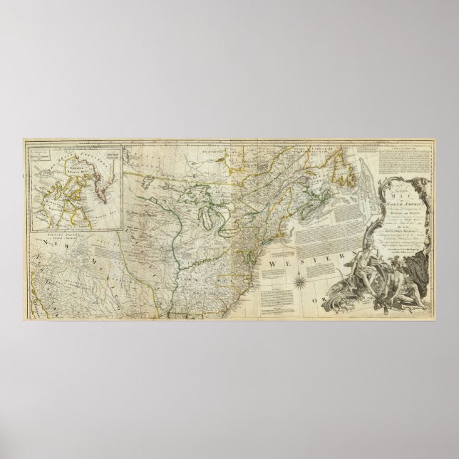 Affiches Une Carte Précise De La Section Nord-Américaine (Devant)