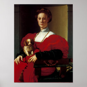 Affiches Une dame en robe rouge