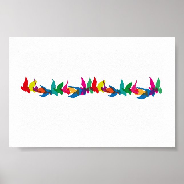 Affiches Une envolée colorée de fantaisie (Devant)