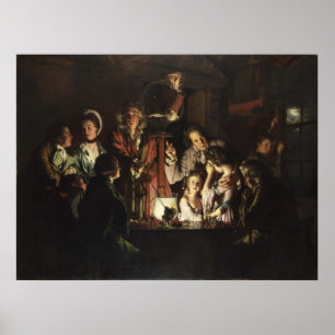 Affiches Une expérience sur un oiseau dans une pompe à air