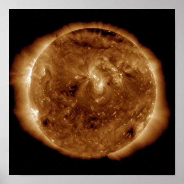 Affiches Une faille sombre dans l'atmosphère du soleil (Devant)