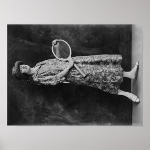 Affiches Une femme avec une raquette de tennis photo