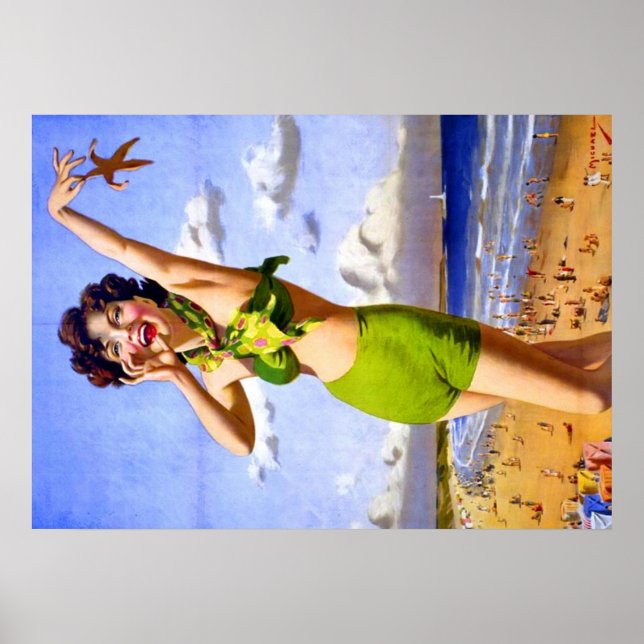 Affiches Une femme en bikini vert (Devant)