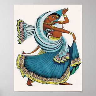 Affiches Une femme indienne danse