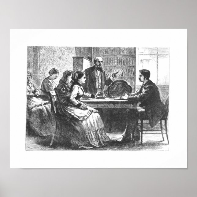 Affiches Une femme négocie avec un directeur d'usine, assis (Devant)