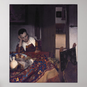 Affiches Une fille endormie par Johannes Vermeer
